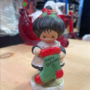 Enesco Girl Figurine with stocking